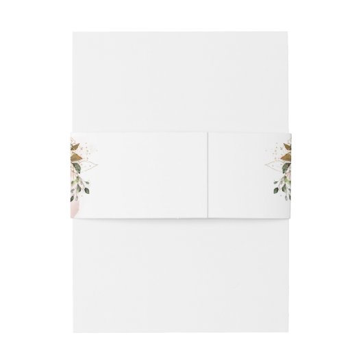 Elegante Boheemse boho blush roze gouden bruiloft Uitnodigingen Wikkel (Achterkant Voorbeeld)