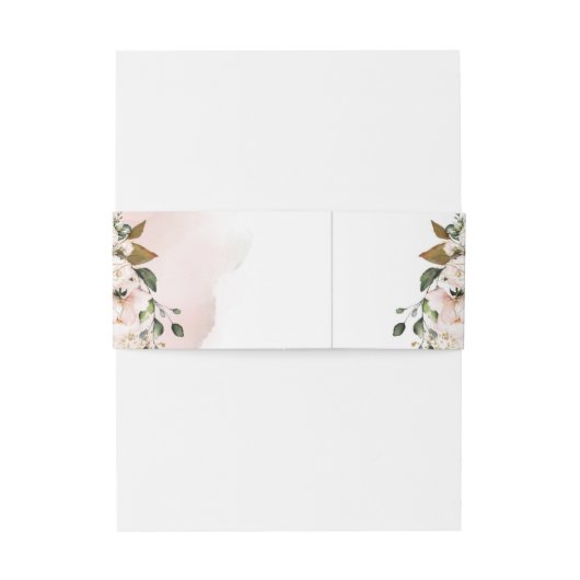 Elegante Boheemse boho blush roze gouden bruiloft Uitnodigingen Wikkel (Achterkant Voorbeeld)