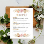 Elegante Boheemse bruiloft receptie en details Informatiekaartje