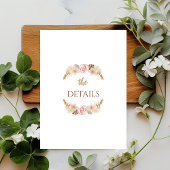 Elegante Boheemse bruiloft receptie en details Informatiekaartje
