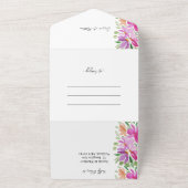 Elegante Boheemse chique artistieke bloemen All In One Uitnodiging (Buitenkant)