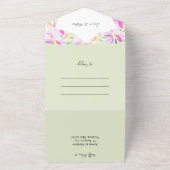 Elegante Boheemse chique artistieke bloemen All In One Uitnodiging (Buitenkant)