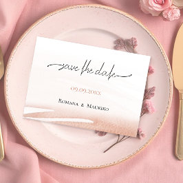 Elegante Boheemse Coral Terracotta bruiloft Save The Date