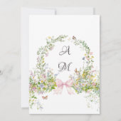 Elegante Boheemse Crest Waterverf Floral Wedding Kaart (Achterkant)