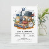 Elegante Boheemse detective verjaardag Kaart (Staand voorkant)