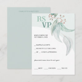 Elegante Boheemse Eucalyptus Waterverf RSVP Kaartje