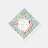 Elegante Boheemse Floral Monogram Papieren servett Servet (Hoek)