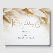 Elegante Boheemse Gouden Pampa's Gastenboek (Voorkant)