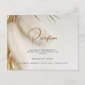 Elegante Boheemse Gouden Pampa's na Partij Informatiekaartje (Voorkant)