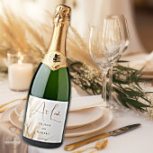 Elegante Boheemse Gouden Pampa's Wijn Etiket