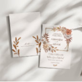 Elegante  Boheemse herfst Waterverf bruiloft Kaart