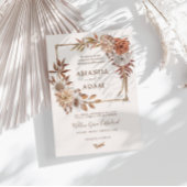 Elegante Boheemse herfst Waterverf bruiloft Kaart