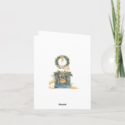 Elegante Boheemse kerst krans groet Feestdagen Kaart (Achterkant)