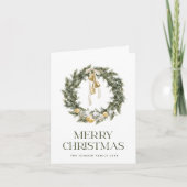 Elegante Boheemse kerst krans groet Feestdagen Kaart (Voorkant)