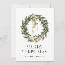 Elegante Boheemse kerst krans groet Feestdagenkaart