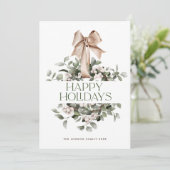 Elegante Boheemse kerst krans groet Feestdagenkaart (Staand voorkant)