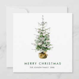 Elegante Boheemse Kerst Pijnboom Groet Feestdagenkaart