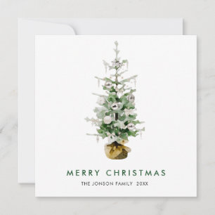 Elegante Boheemse Kerst Pijnboom Groet Feestdagenkaart