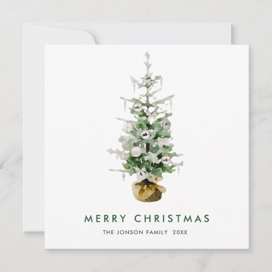 Elegante Boheemse Kerst Pijnboom Groet Feestdagenkaart (Voorkant)