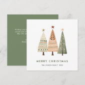 Elegante Boheemse Kerst Pijnboom Groet Feestdagenkaart (Voorkant / Achterkant)