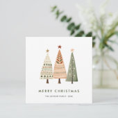 Elegante Boheemse Kerst Pijnboom Groet Feestdagenkaart (Staand voorkant)