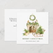 Elegante Boheemse kerstboom compositie Boho Feestdagenkaart (Voorkant / Achterkant)