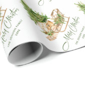 Elegante Boheemse Kerstboom Compositie Cadeaupapier (Rol Hoek)