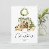 Elegante Boheemse kerstboom compositie Feestdagenkaart (Staand voorkant)