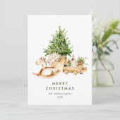 Elegante Boheemse kerstboom compositie Feestdagenkaart (Staand voorkant)