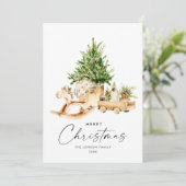 Elegante Boheemse kerstboom compositie Feestdagenkaart (Staand voorkant)