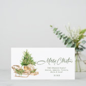 Elegante Boheemse Kerstboom Compositie Feestdagenkaart (Staand voorkant)