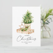 Elegante Boheemse kerstboom compositie Feestdagenkaart (Staand voorkant)