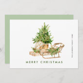 Elegante Boheemse kerstboom compositie Feestdagenkaart (Voorkant / Achterkant)