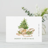 Elegante Boheemse kerstboom compositie Feestdagenkaart (Staand voorkant)