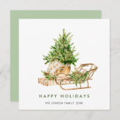 Elegante Boheemse kerstboom compositie Feestdagenkaart (Voorkant / Achterkant)