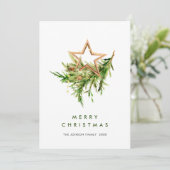 Elegante Boheemse kerstboom compositie Feestdagenkaart (Staand voorkant)