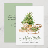 Elegante Boheemse kerstboom compositie Feestdagenkaart (Voorkant / Achterkant)