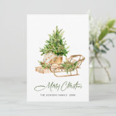 Elegante Boheemse kerstboom compositie Feestdagenkaart (Staand voorkant)