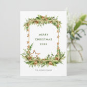 Elegante Boheemse kerstboom compositie Feestdagenkaart (Staand voorkant)