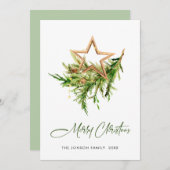 Elegante Boheemse kerstboom compositie Feestdagenkaart (Voorkant / Achterkant)