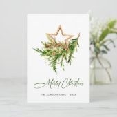 Elegante Boheemse kerstboom compositie Feestdagenkaart (Staand voorkant)