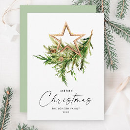 Elegante Boheemse kerstboom compositie Feestdagenkaart