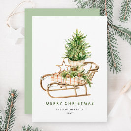 Elegante Boheemse kerstboom compositie Feestdagenkaart