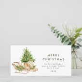 Elegante Boheemse Kerstboom Compositie Feestdagenkaart (Staand voorkant)