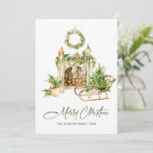 Elegante Boheemse kerstboom compositie Feestdagenkaart (Staand voorkant)