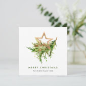 Elegante Boheemse kerstboom compositie Feestdagenkaart (Staand voorkant)