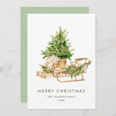 Elegante Boheemse kerstboom compositie Feestdagenkaart (Voorkant / Achterkant)