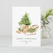 Elegante Boheemse kerstboom compositie Feestdagenkaart (Staand voorkant)