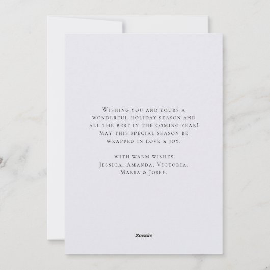 Elegante Boheemse Kerstboom Compositie Feestdagenkaart (Achterkant)