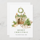 Elegante Boheemse kerstboom compositie Feestdagenkaart (Voorkant / Achterkant)